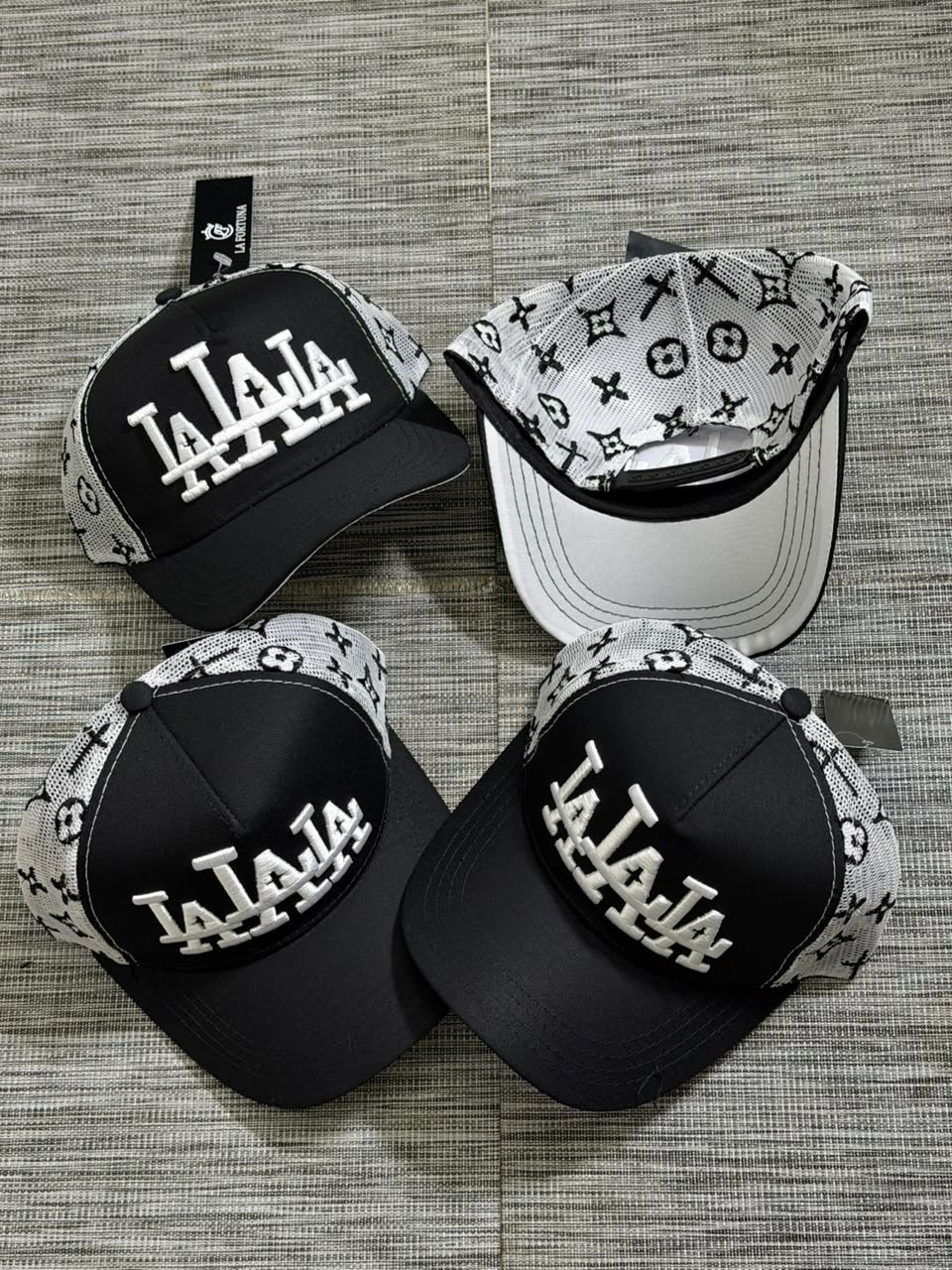 Astro Monogram Mesh Trucker LA White